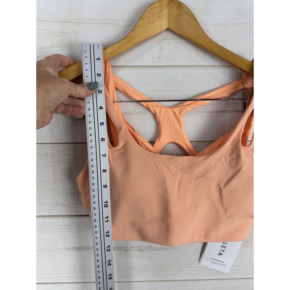 Athleta Sports Bra Womens Small Petite Peach Asana Crossback Padded Yoga - Picture 6 of 8
